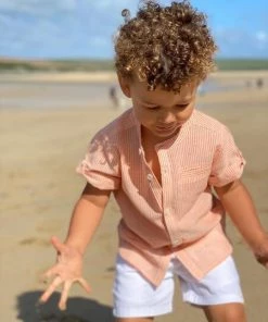 Me & Henry Gauze Drawstring Shorts In White