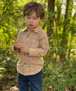 Me & Henry Beige Plaid Collared Shirt BOYS