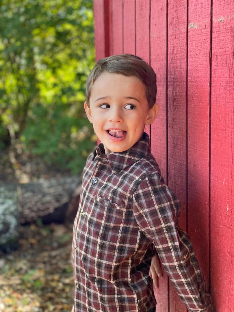 Me & Henry Brown & Rust Plaid Collared Shirt BOYS 2 Me & Henry Brown & Rust Plaid Collared Shirt BOYS