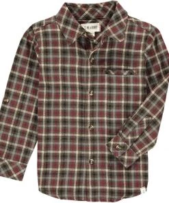 Me & Henry Brown & Rust Plaid Collared Shirt BOYS