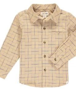Me & Henry Beige Plaid Collared Shirt BOYS