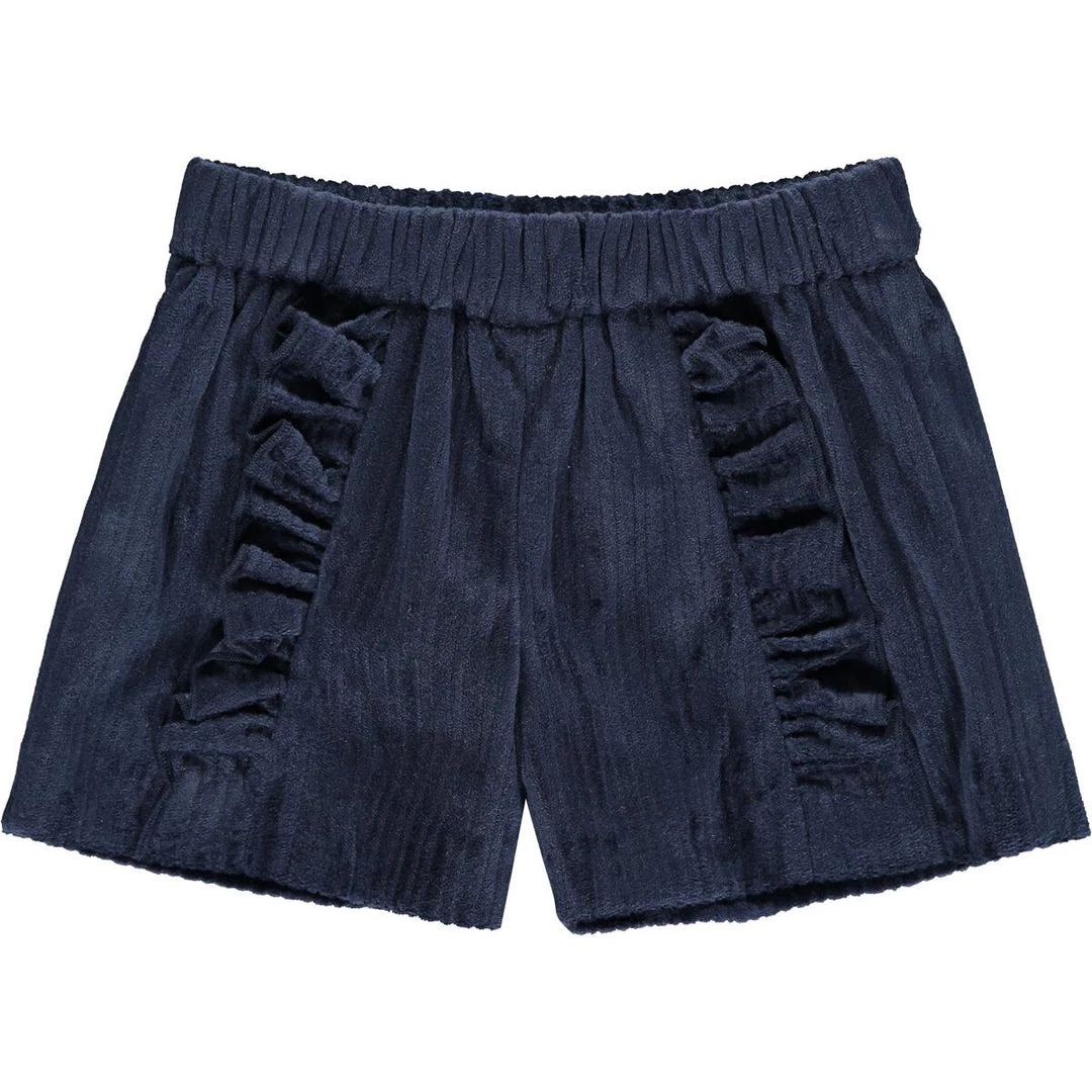 Vignette Navy Corduroy Ruffle Shorts 3 Vignette Navy Corduroy Ruffle Shorts