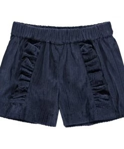 Vignette Navy Corduroy Ruffle Shorts