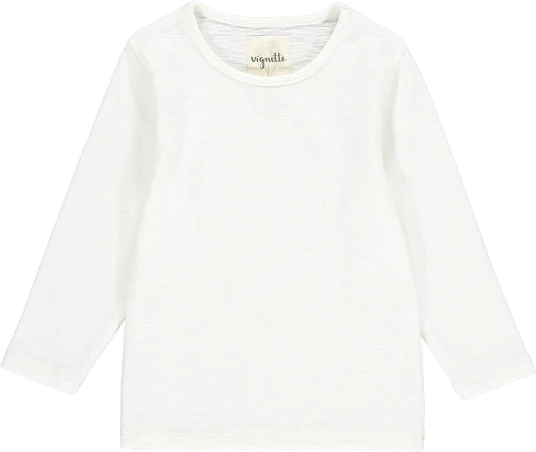 Vignette Solid Heathered Long Sleeve Top In Cream 2 Vignette Solid Heathered Long Sleeve Top In Cream