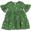 Vignette Snowflake Tiered Dress In Green GIRLS
