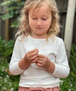 Vignette Solid Heathered Long Sleeve Top In Cream