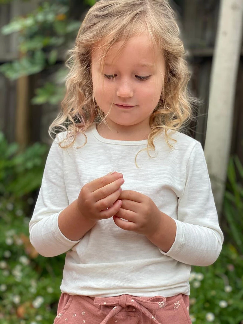 Vignette Solid Heathered Long Sleeve Top In Cream 1 Vignette Solid Heathered Long Sleeve Top In Cream