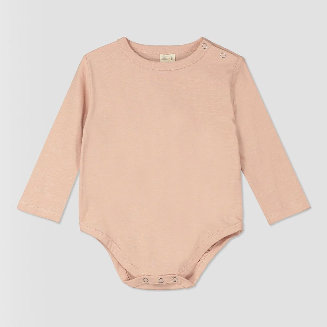 Ettie + H GIRLS Solid Onesie/ Shirt In Salmon 2 Ettie + H GIRLS Solid Onesie/ Shirt In Salmon