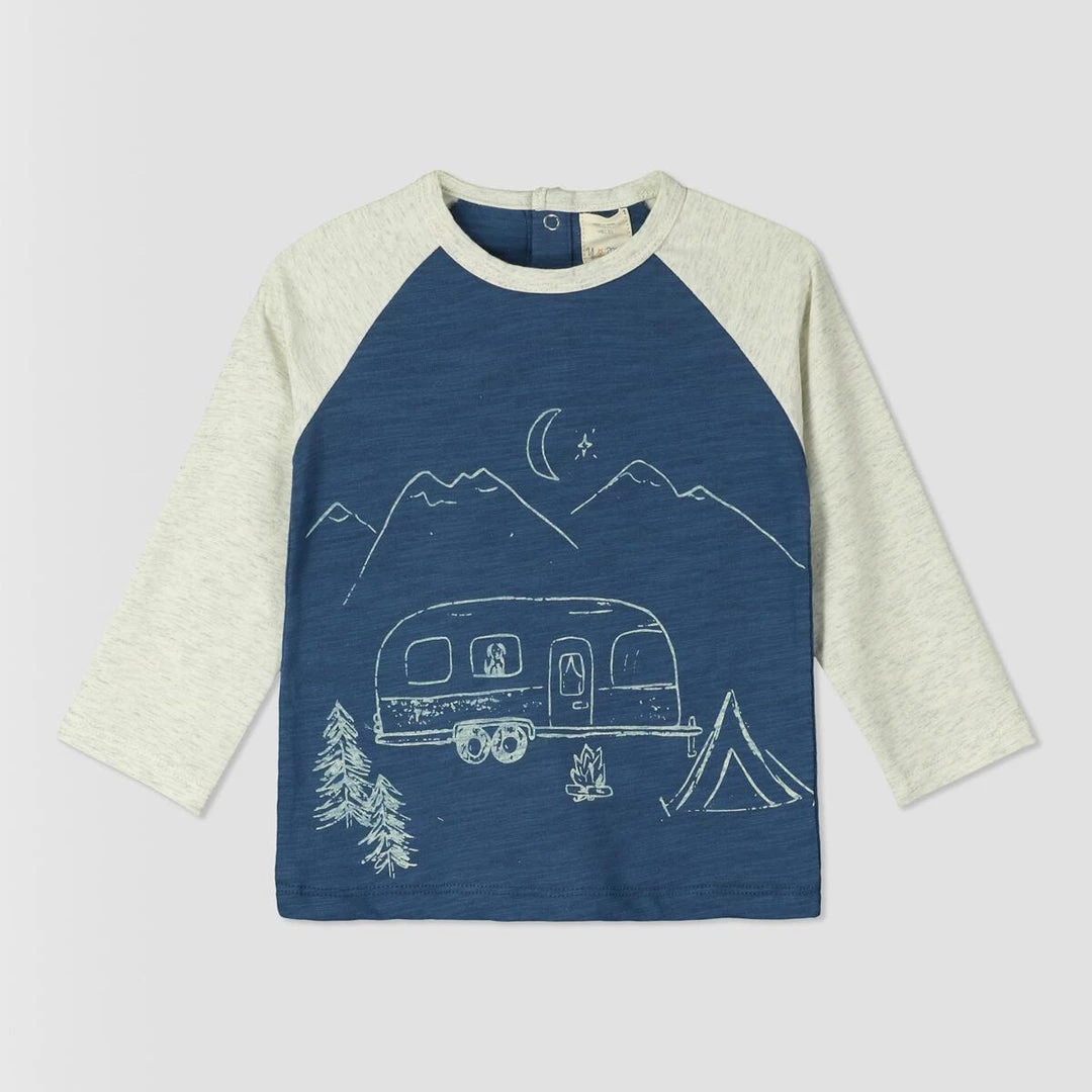 Ettie + H Blue Camping Printed Shirt BOYS 1 Ettie + H Blue Camping Printed Shirt BOYS