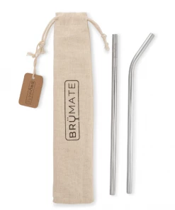 BruMate Stainless Steel Reusable Imperial Pint Straws - Stainless GIFTS