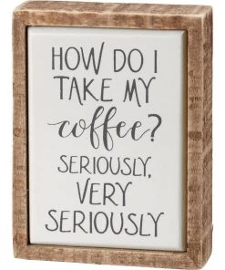 Primitives By Kathy Coffee Mini Box Sign GIFTS