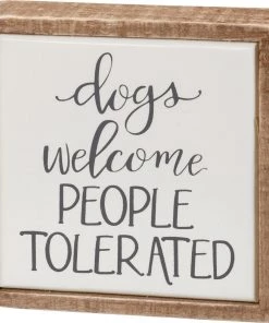 Primitives By Kathy Dogs Welcome Mini Box Sign GIFTS