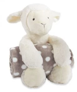 Mudpie Plush Lamb With Blanket Set GIFTS