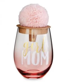 Mudpie GIFTS Girl Mom Wine Glass