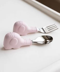 Tiny Twinkle Training Utensils - Pink Elephant