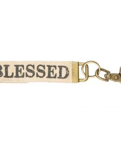 Primitives By Kathy GIFTS Blessed Canvas Keychain