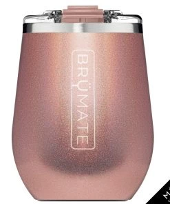 BruMate Uncork'd XL Muv Wine Tumbler - Glitter Rose Gold