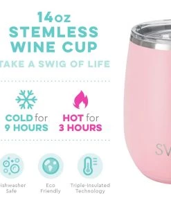 Swig Matte Blush Stemless Wine Cup