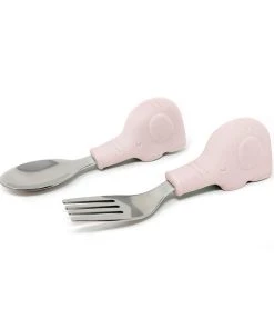 Tiny Twinkle Training Utensils - Pink Elephant
