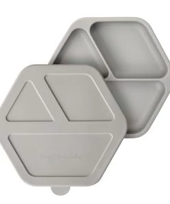 Tiny Twinkle Silicone Suction Plate + Lid Set - Grey GIFTS