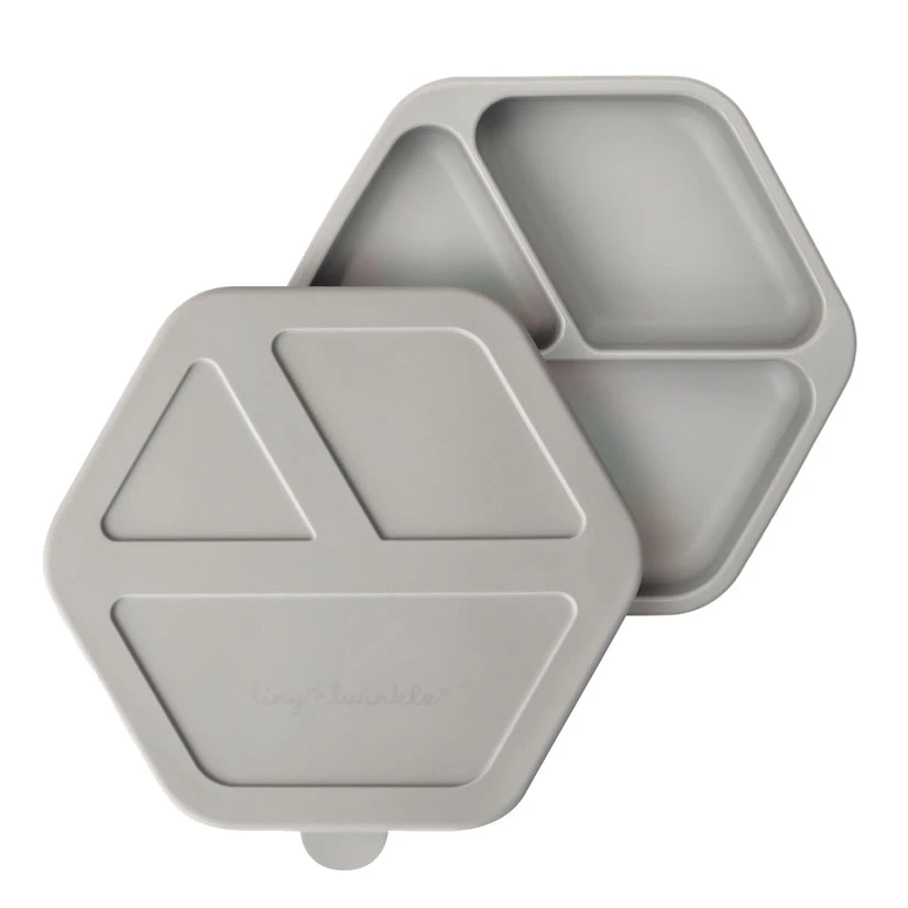 Tiny Twinkle Silicone Suction Plate + Lid Set - Grey GIFTS 1 Tiny Twinkle Silicone Suction Plate + Lid Set - Grey GIFTS