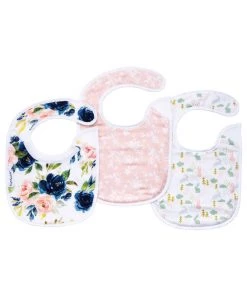 Tiny Twinkle GIFTS Floral & Bunny Print Bibs- Blush Mix