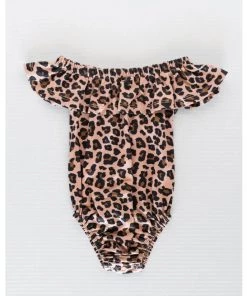 Baileys Blossom GIRLS Leopard Flutter Sleeve Leotard