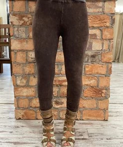 Fashiongo: Chatoyant BOTTOMS Washed Leggings In Brown