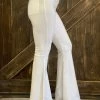 Fashiongo: Chatoyant Washed Bell Bottom Flare Pants With Pockets In White