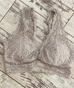 Easel Adjustable Strap Lace Bralette In Grey Intimates + Bralettes