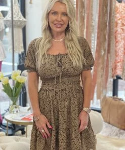 Oddi DRESSES Spotted Smocked Waist Dress