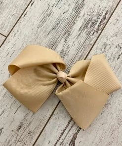 The Hair Bow Company ACCESSORIES Oversized Grosgrain Bow In Oatmeal