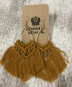 Golden Stella Teardrop Tassel Earrings In Brown ACCESSORIES