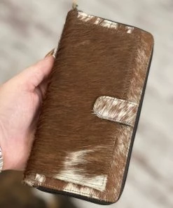 Myra Bag Full Hairon Front Snap Wallet In Brown ACCESSORIES