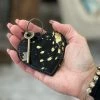Myra Bag Hairon Heart Key Fob In Black & Gold BAGS + BACKPACKS