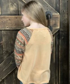 Oddi Color Block Tribal Sleeve Top GIRLS 5 Oddi Color Block Tribal Sleeve Top GIRLS