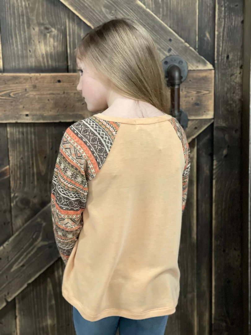 Oddi Color Block Tribal Sleeve Top GIRLS 3 Oddi Color Block Tribal Sleeve Top GIRLS