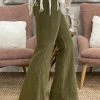Fashiongo: Chatoyant Washed Bell Bottom Flare Pants In Pale Olive BOTTOMS
