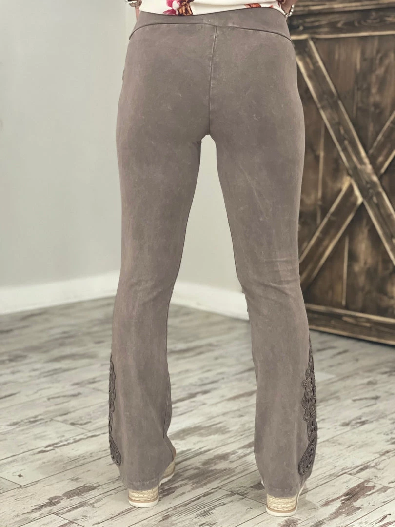 Fashiongo: Chatoyant Washed Slim Bootcut Pants In Desert Taupe 3 Fashiongo: Chatoyant Washed Slim Bootcut Pants In Desert Taupe