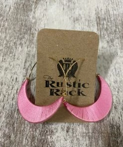 Golden Stella Thread Wrapped Hoop Earrings In Pink ACCESSORIES