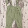 Honeydew Gauze Ruffle Romper In Sage
