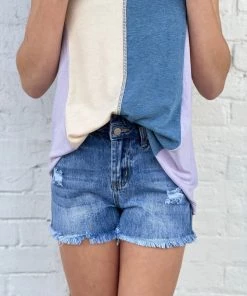 Hayden Of Los Angeles Distressed Paperbag Denim Shorts