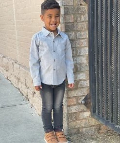 Me & Henry BOYS Grey Plaid Collared Shirt 5 Me & Henry BOYS Grey Plaid Collared Shirt