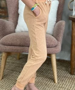 Ettie + H Reverse Seam Jogger Pants In Pumpkin