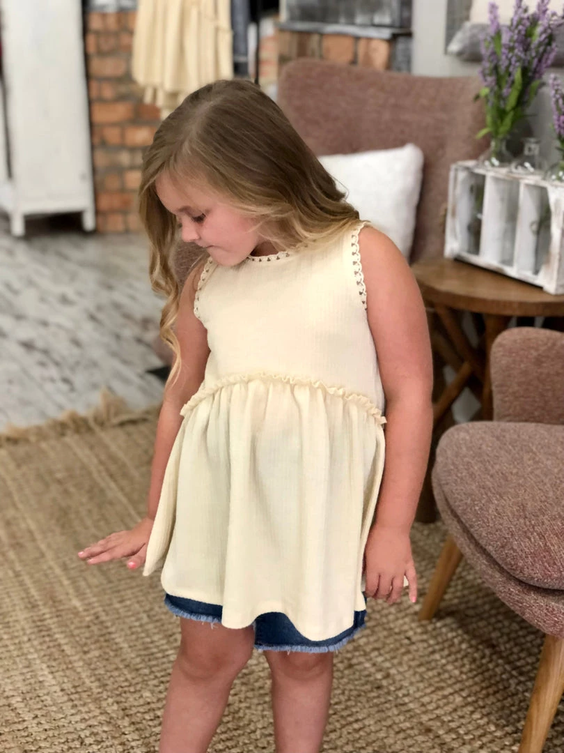 Hayden Of Los Angeles Crochet Trim Babydoll Tank Top GIRLS 2 Hayden Of Los Angeles Crochet Trim Babydoll Tank Top GIRLS