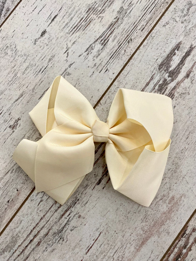 The Hair Bow Company Oversized Grosgrain Bow In Ivory ACCESSORIES 1 The Hair Bow Company Oversized Grosgrain Bow In Ivory ACCESSORIES