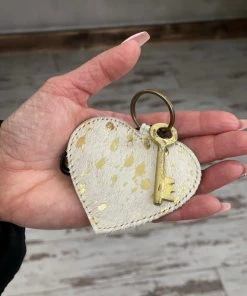 Myra Bag BAGS + BACKPACKS Hairon Heart Key Fob In White