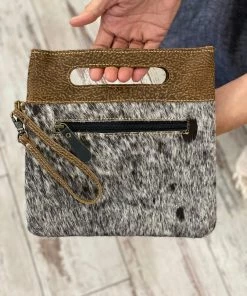 Myra Bag Hairon & Leather Bag/ Wristlet In Black ACCESSORIES