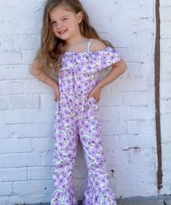 Honeydew GIRLS Floral Ruffle Flare Jumpsuit