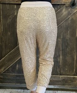 Saints & Hearts Sequin Jogger Pants In Rose Gold BOTTOMS 5 Saints & Hearts Sequin Jogger Pants In Rose Gold BOTTOMS